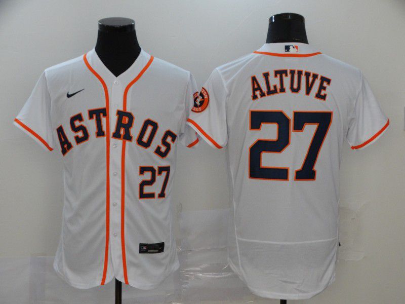 Men Houston Astros 27 Altuve White Nike Elite MLB Jerseys